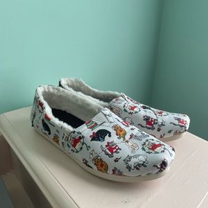Toms Holiday Cats with Faux Fur Women’s 10